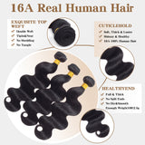 16A Body Wave Bundles Human Hair 100% Real Human Hair 3X Longer Lifespan