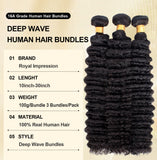 16A Deep Wave Bundles Human Hair 100% Real Human Hair 3X Longer Lifespan Pineapple Wave Human Hair Weave Bundles