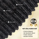 16A Deep Wave Bundles Human Hair 100% Real Human Hair 3X Longer Lifespan Pineapple Wave Human Hair Weave Bundles