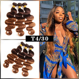 4/30 Body Wave Ombre Hair 4 pcs With Lace Closure 