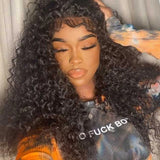 Deep Curly 13x6 Lace Front Wig Virgin Human Hair Lace Front Wig With Baby Hair