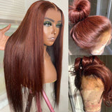 Reddish Brown Pre-Colored  13x4 Transparent Lace Front | RoyalImpression