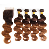 Royal Impression 4/30 Body Wave Ombre Hair 4 pcs With Lace Closure