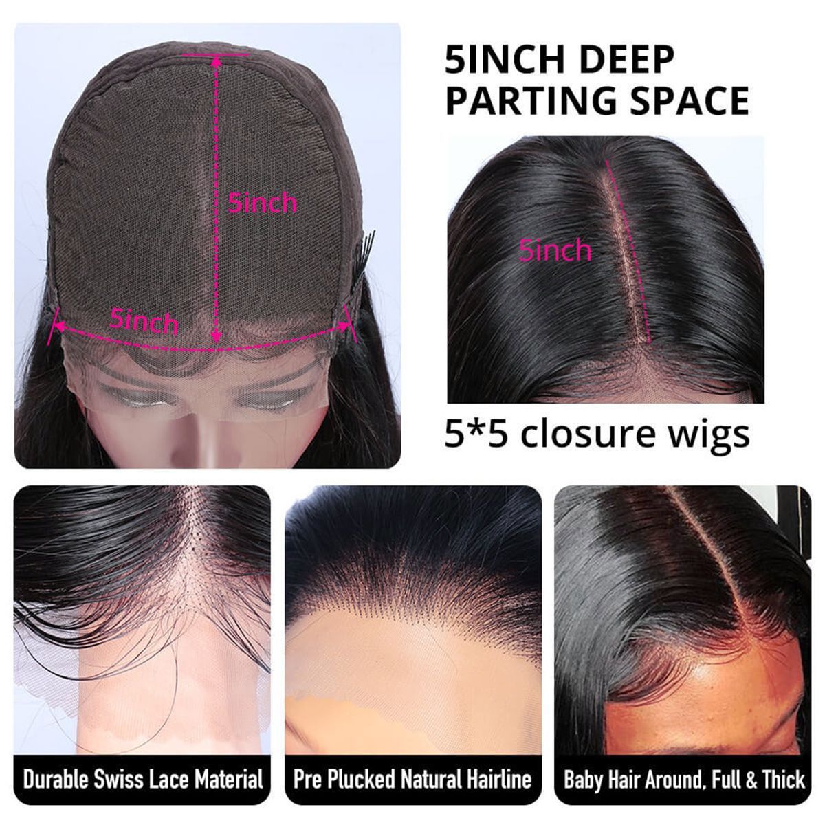 5x5 HD Lace Wigs Body Wave 