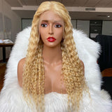 Blonde #613 Virgin Deep Curly Human Hair Lace Front Wigs 