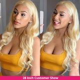 Honey Blonde #613 Virgin Body Wave Human Hair Lace Front Wigs