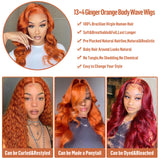 Glueless Ginger Wig 350 # Ginger Lace Front Human Hair Wig  | RoyalImpression Hair