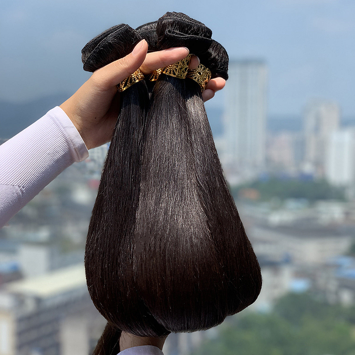  Bone Straight Malaysian Human Hair Weaving