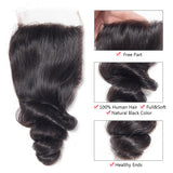 Royal Impression Virgin Brazilian Loose Wave Hair 4 Bundles Hair Weave with Closure