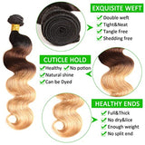  Body Wave Weave 1B/4/27 Honey Blonde Ombre Hair