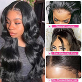 HD Lace Wigs Pre Plucked Body Wave Hair Clear Lace Wig Human Hair 180% Density Online For Sale