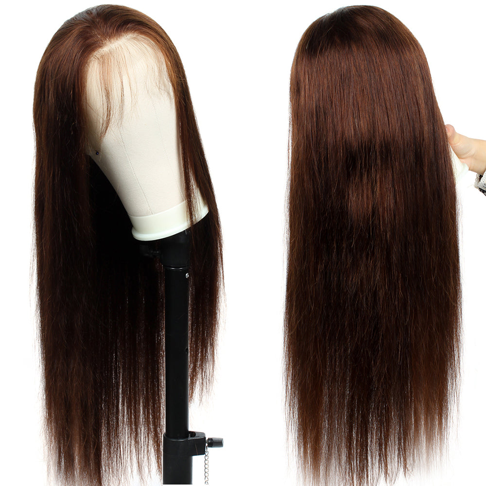 2 # Chocolate Brown Colored Human Hair Front  Wigs | RoyalImpression Hair