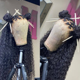 13x4 Transparent Lace Pre Plucked Jerry Curly Human Hair Lace Front Wigs 150% 180% Density Wig
