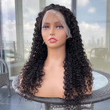 13x6 Lace Front Kinky Curly Hair Wig Transparent Frontal Lace Wigs Virgin Human Hair Pre-Plucked Natural Hairline