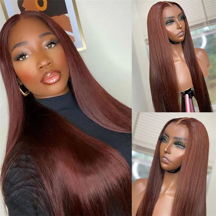 #33 Reddish Brown  4*4 Lace Closure Wig | RoyalImpression Hair wig