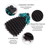  Deep Wave Hair 4 Bundles with 4*4 Lace Closure