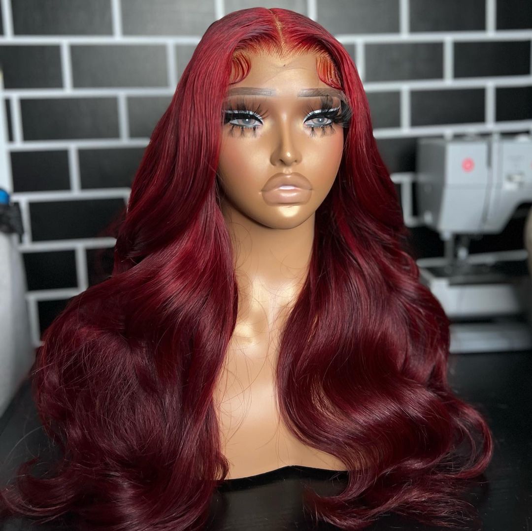 Burgundy 99J Body Wave Lace Front Wig With Baby Hair | RoyalImpression Hair