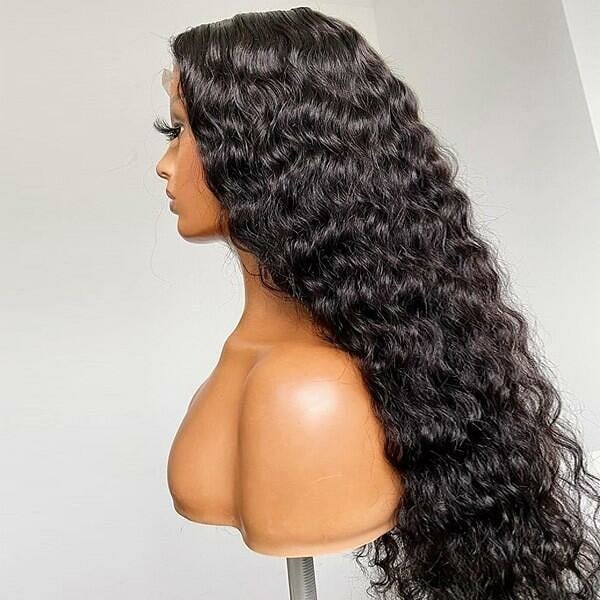 curly wave hd lace closure wig 200 density