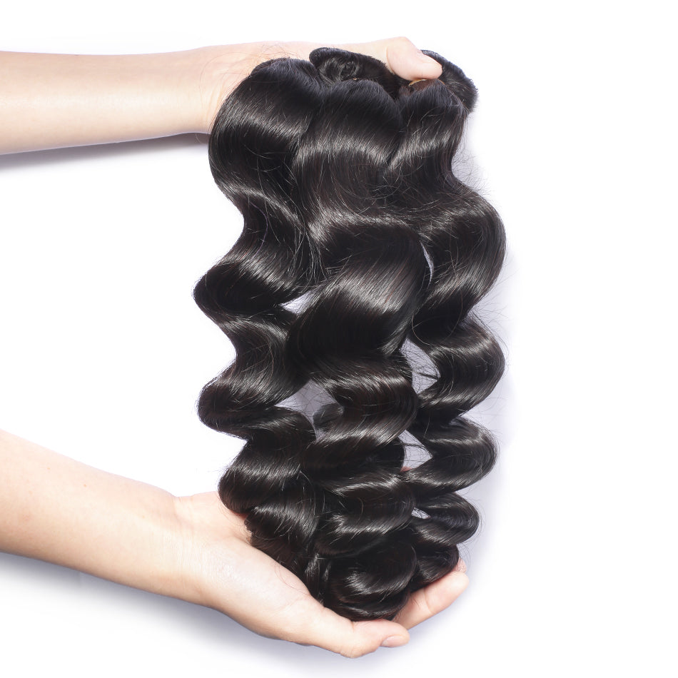 Royal Impression HAIR Loose Wave Bundles With Closure Deal 10A Grade 100% Human Virgin Hair