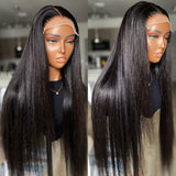 Virgin Human Hair Pre-plucked Lace Wig Middle Part Straight Hair 5*5 Lace Closure Wigs